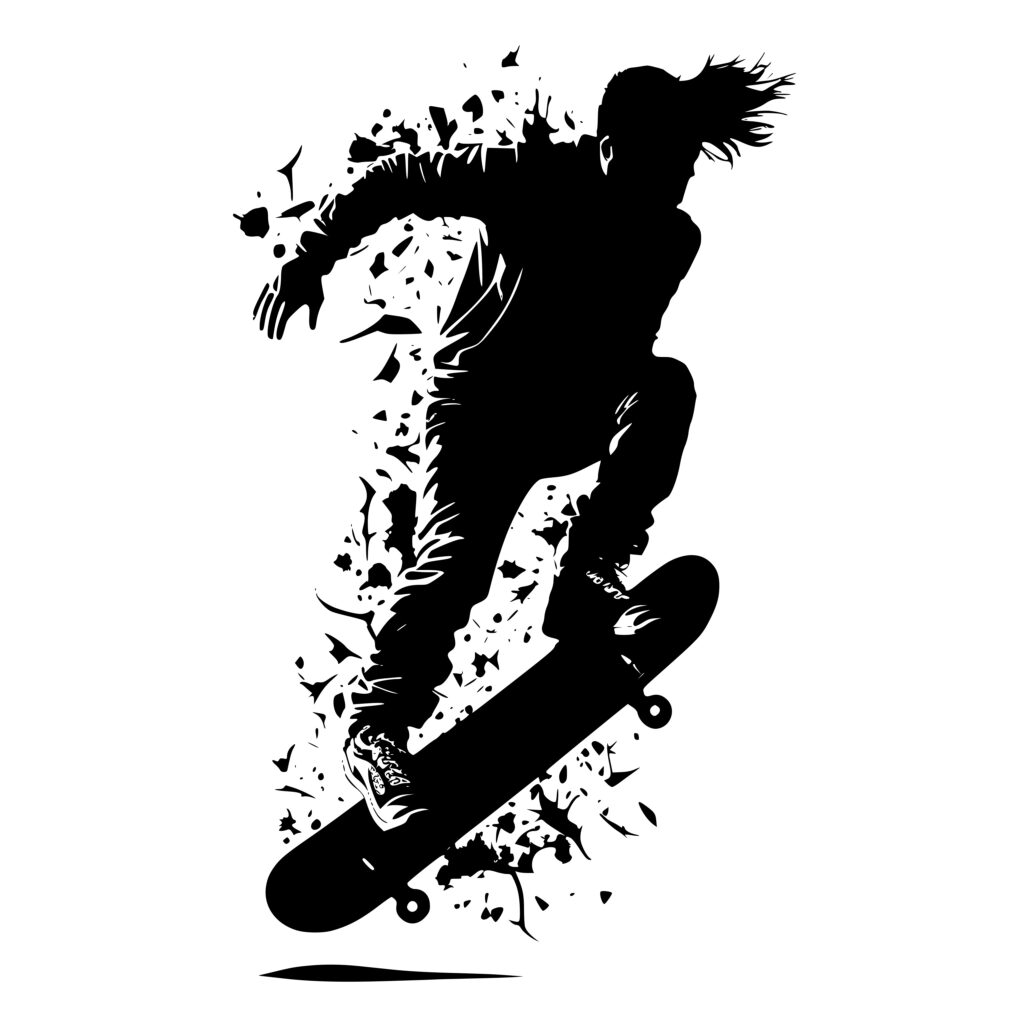 Skateboard Ollie SVG File for Cricut, Silhouette, Laser Machines