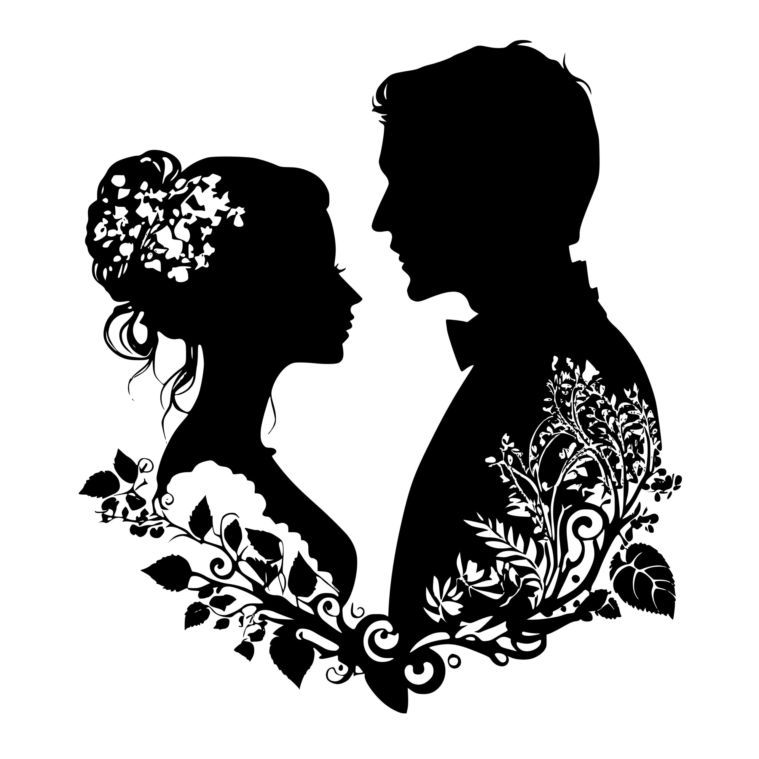 Couple Getting Married SVG File for Cricut, Silhouette & Laser Machines