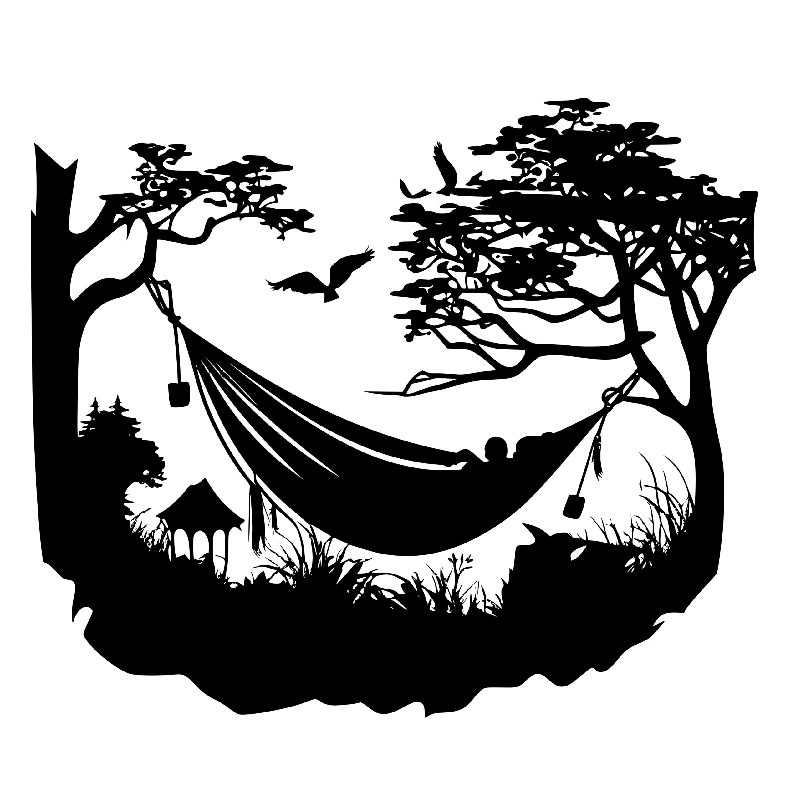 Camping Hammock SVG File for Cricut, Silhouette, Laser Machines