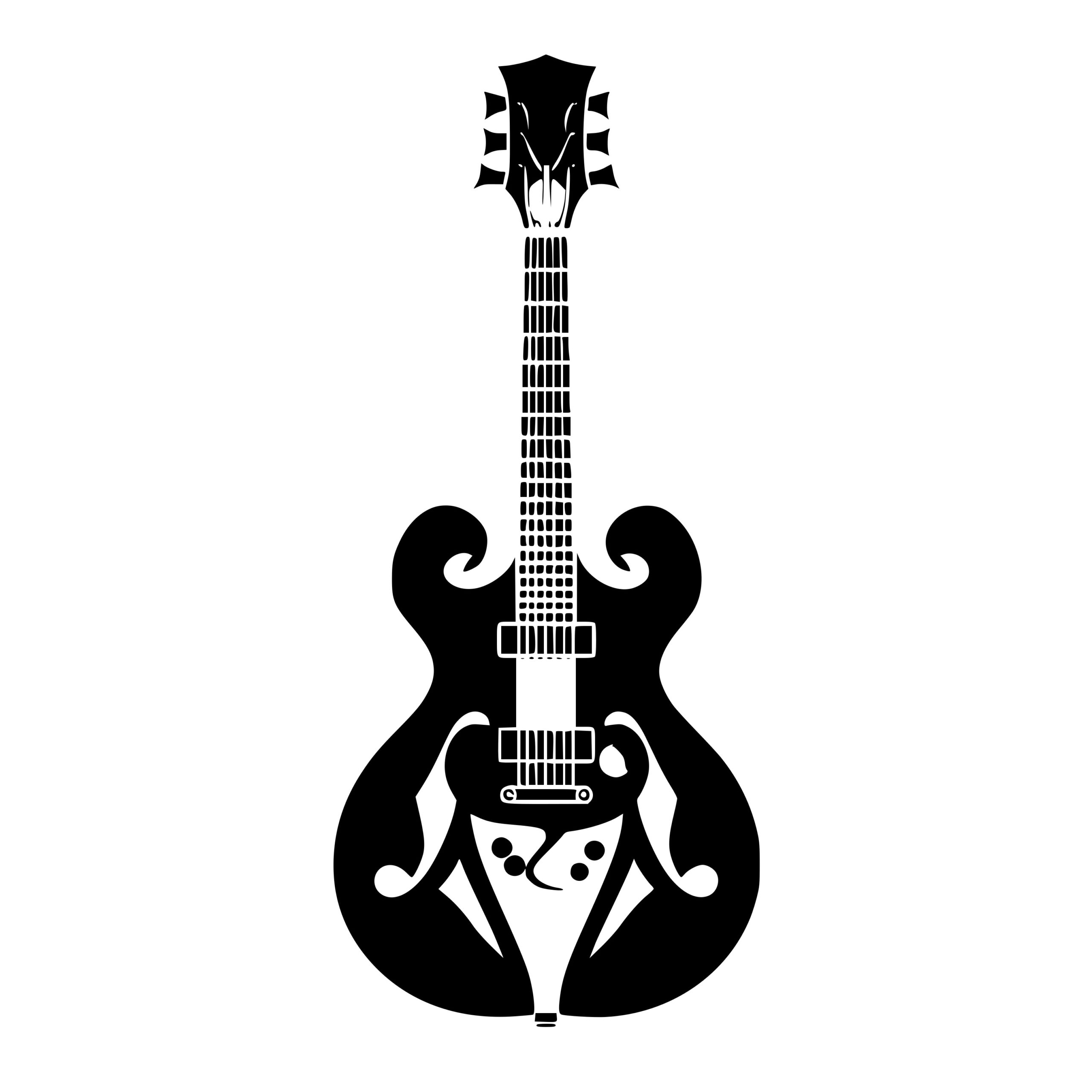 Classic Elegant Electric Guitar SVG File for Cricut, Silhouette, Laser