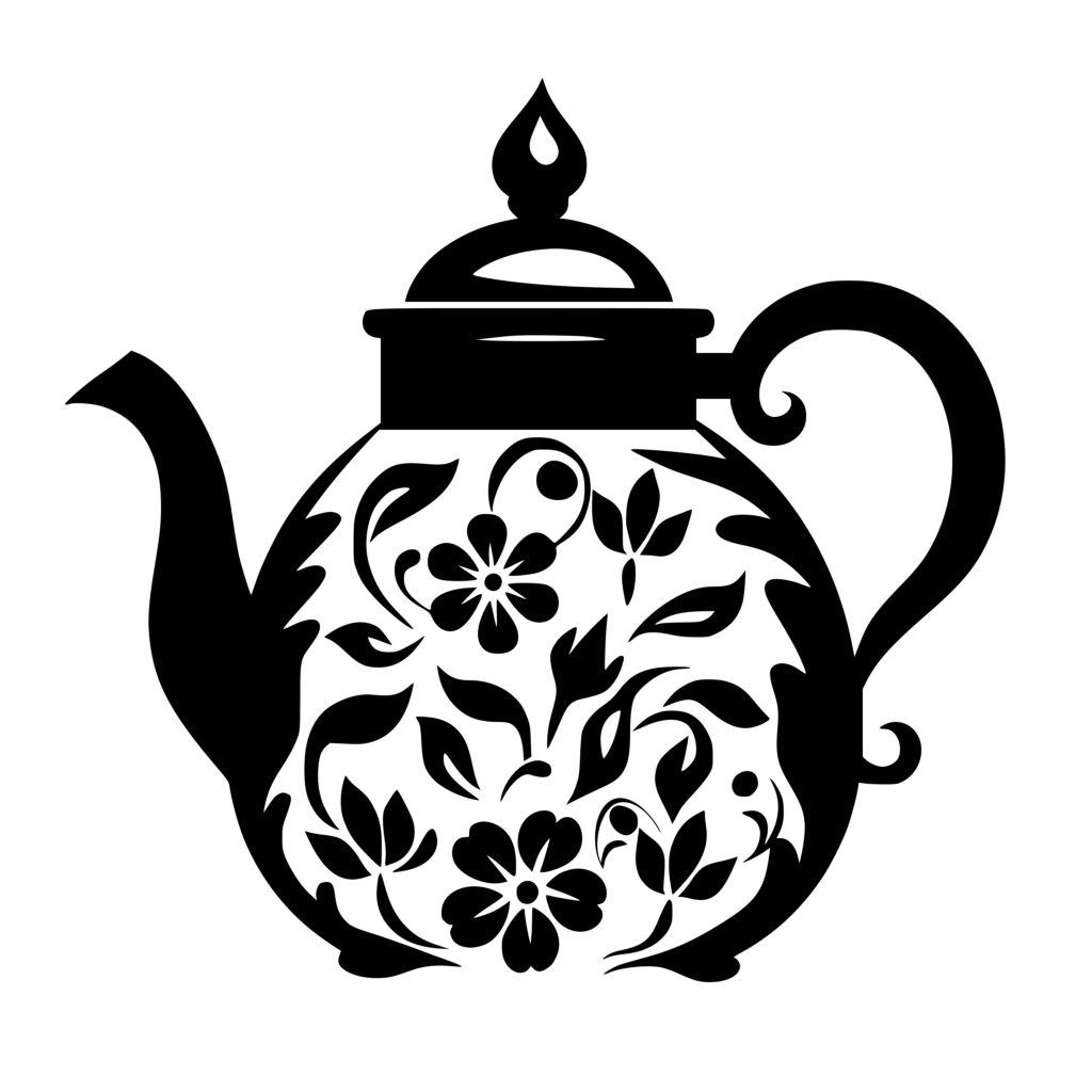 Floral Teapot Image SVG File for Cricut, Silhouette, and Laser Machines