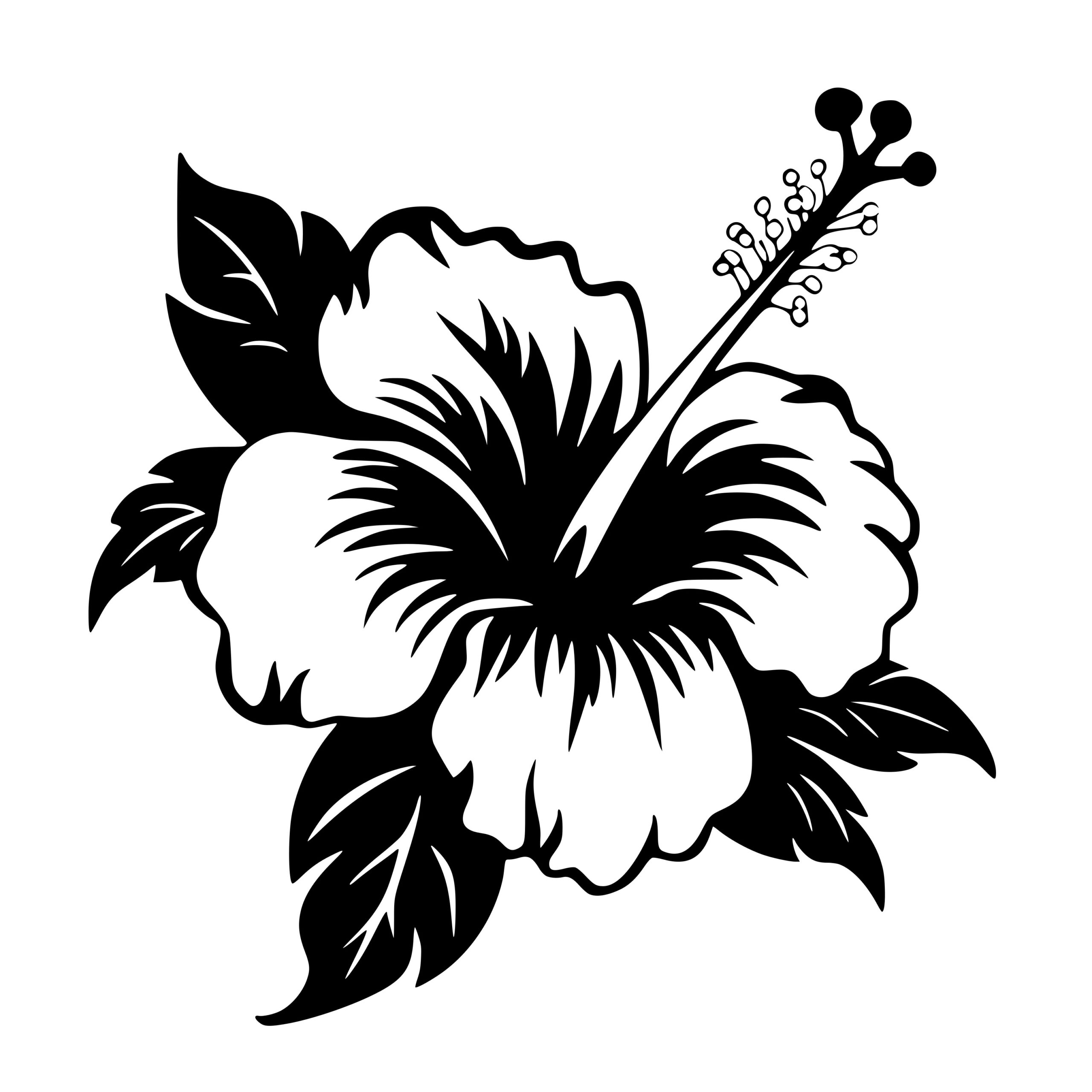 Tropical Flower SVG Image Instant Download for Cricut, Silhouette