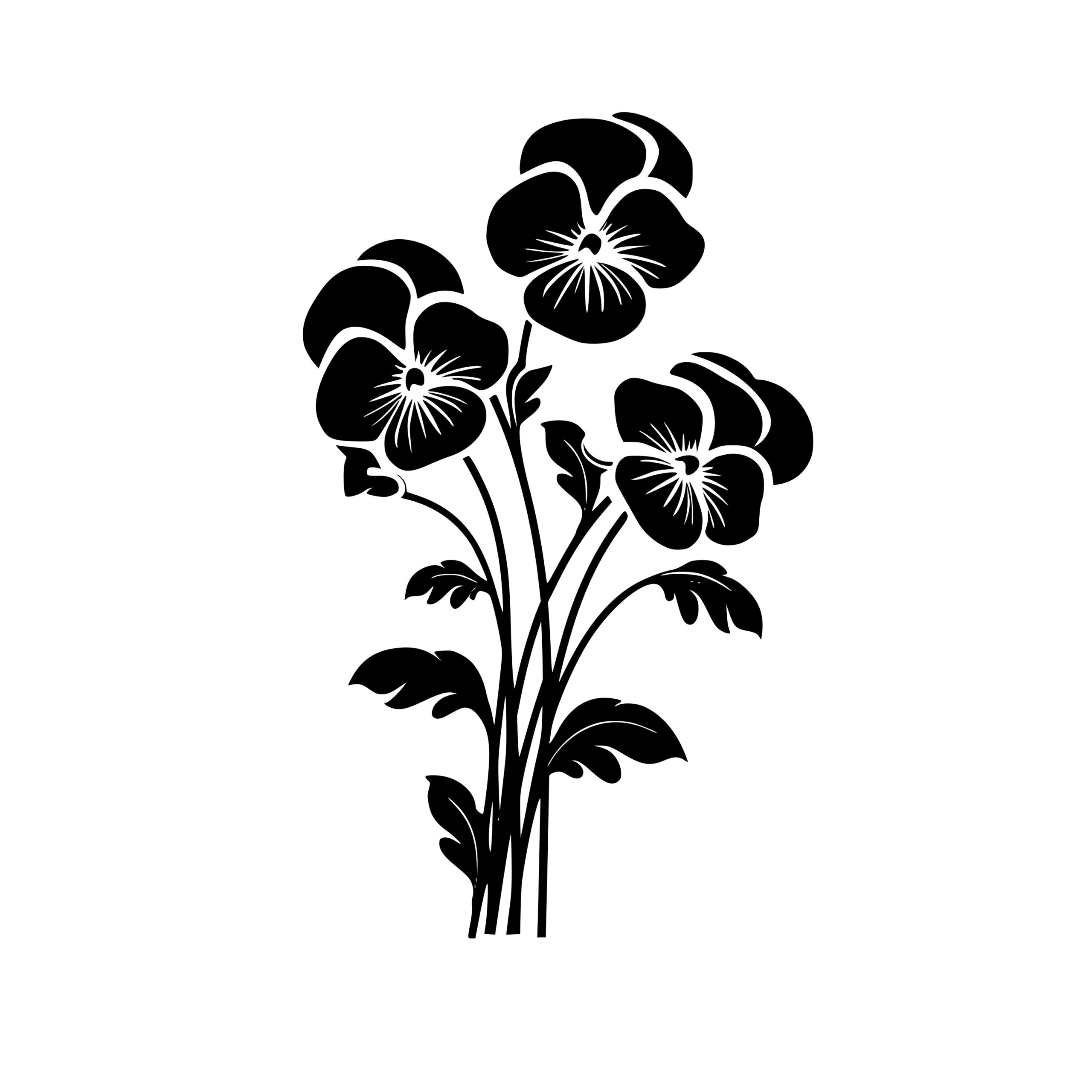 Beautiful Pretty Pansies SVG Image for Cricut, Silhouette, and Laser