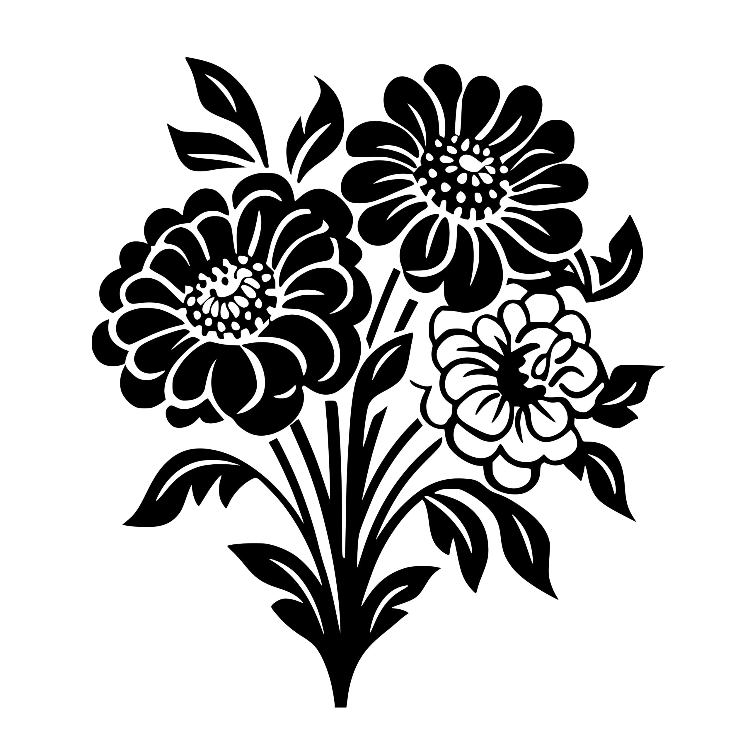 Instant Download Elegant Flower Cluster SVG/PNG/DXF Image for Cricut