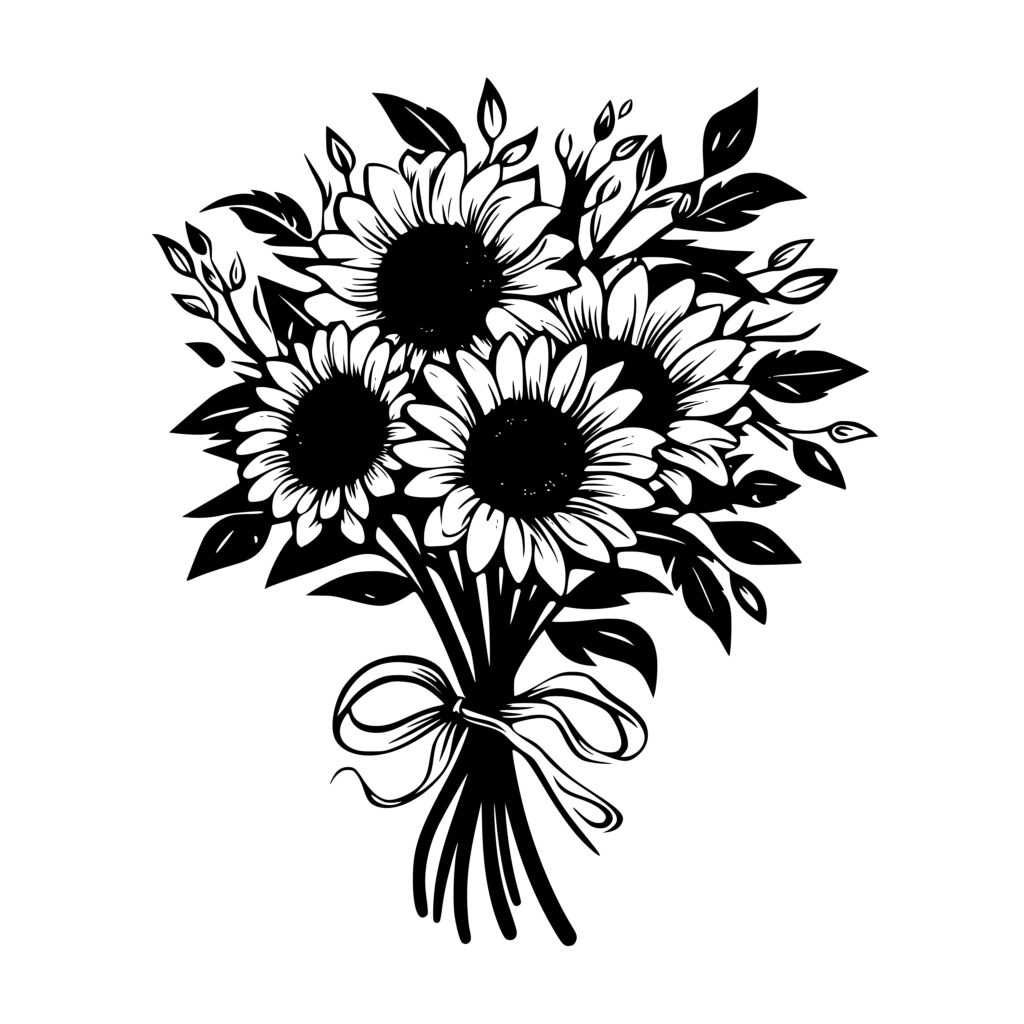 Classic Sunflower Arrangement Instant Download SVG/PNG/DXF for Cricut, Silhouette, Laser