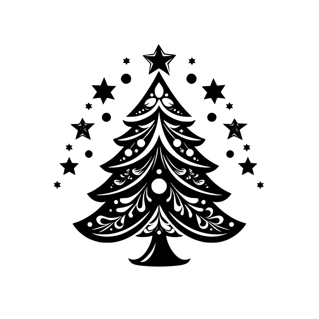 Adorned Christmas Tree SVG File Instant Download for Cricut