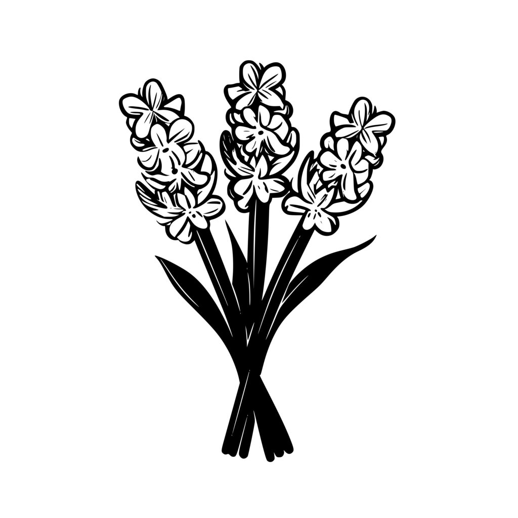 Hyacinth Flowers SVG Image Instant Download for Cricut, Silhouette