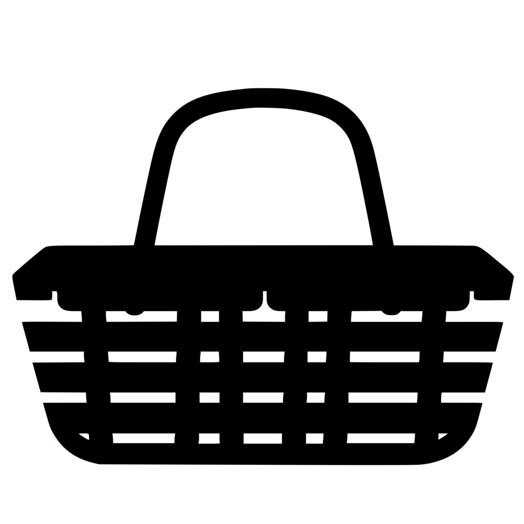 Picnic Basket Silhouette Instant Download SVG, PNG, DXF Files for