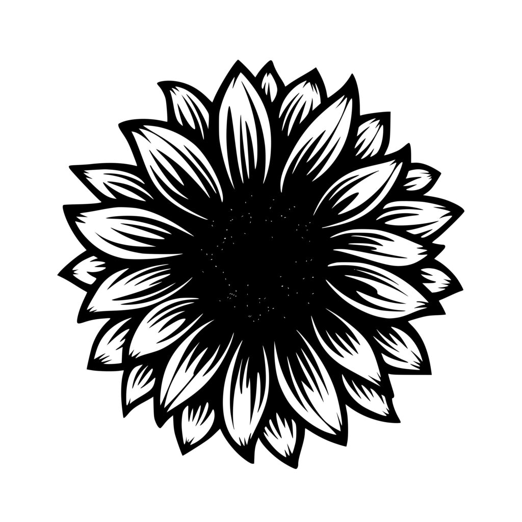 Sunflower Bloom SVG, PNG, DXF Files for Cricut, Silhouette, Laser Machines