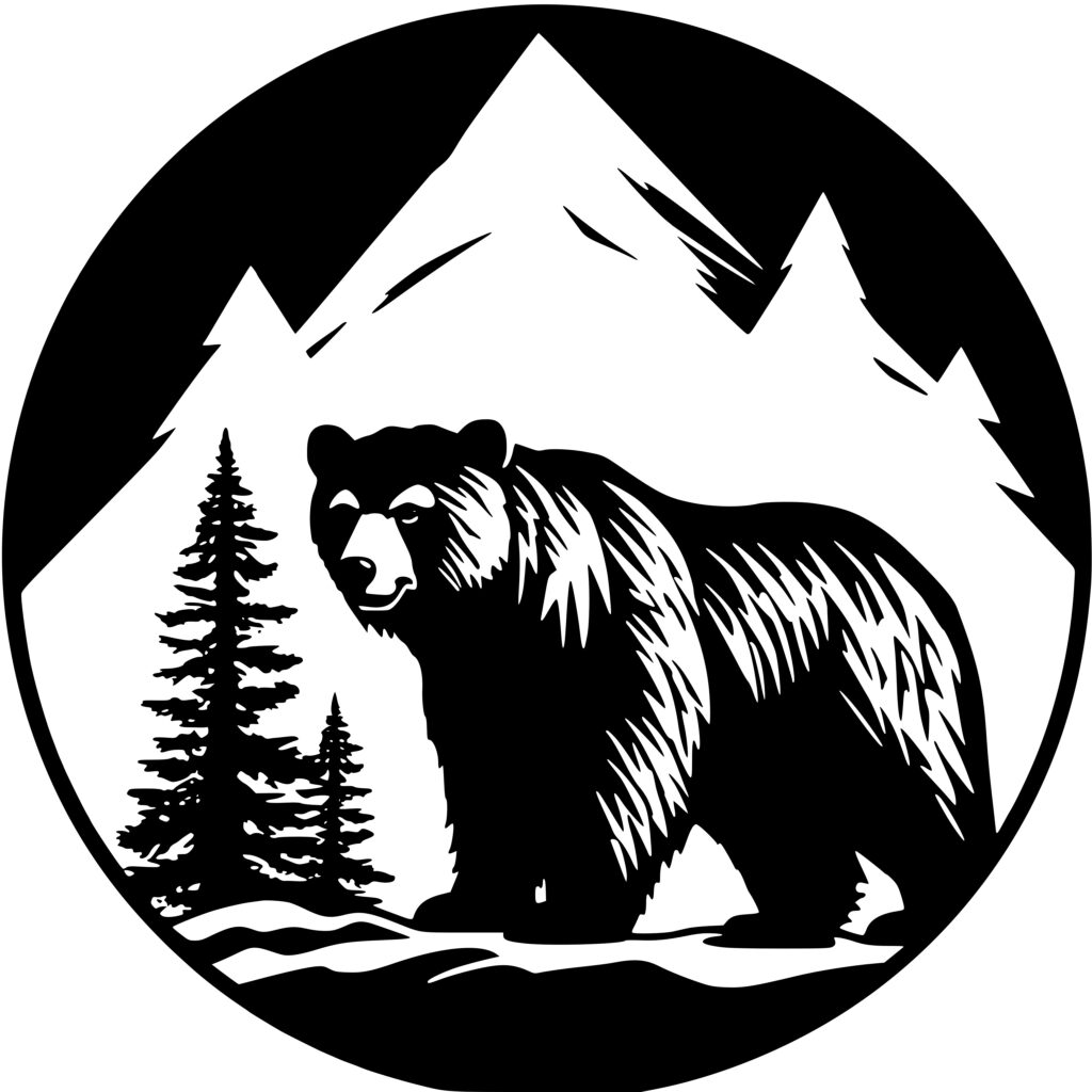 Instant Download Image Powerful Mountain Bear SVG/PNG/DXF for Cricut