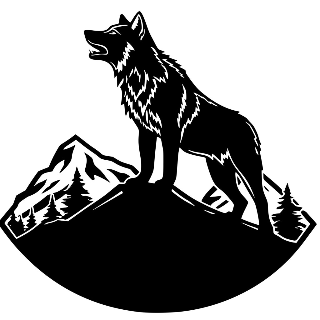 Wolf on Mountain SVG/PNG/DXF Image for Cricut, Silhouette, Laser Machines