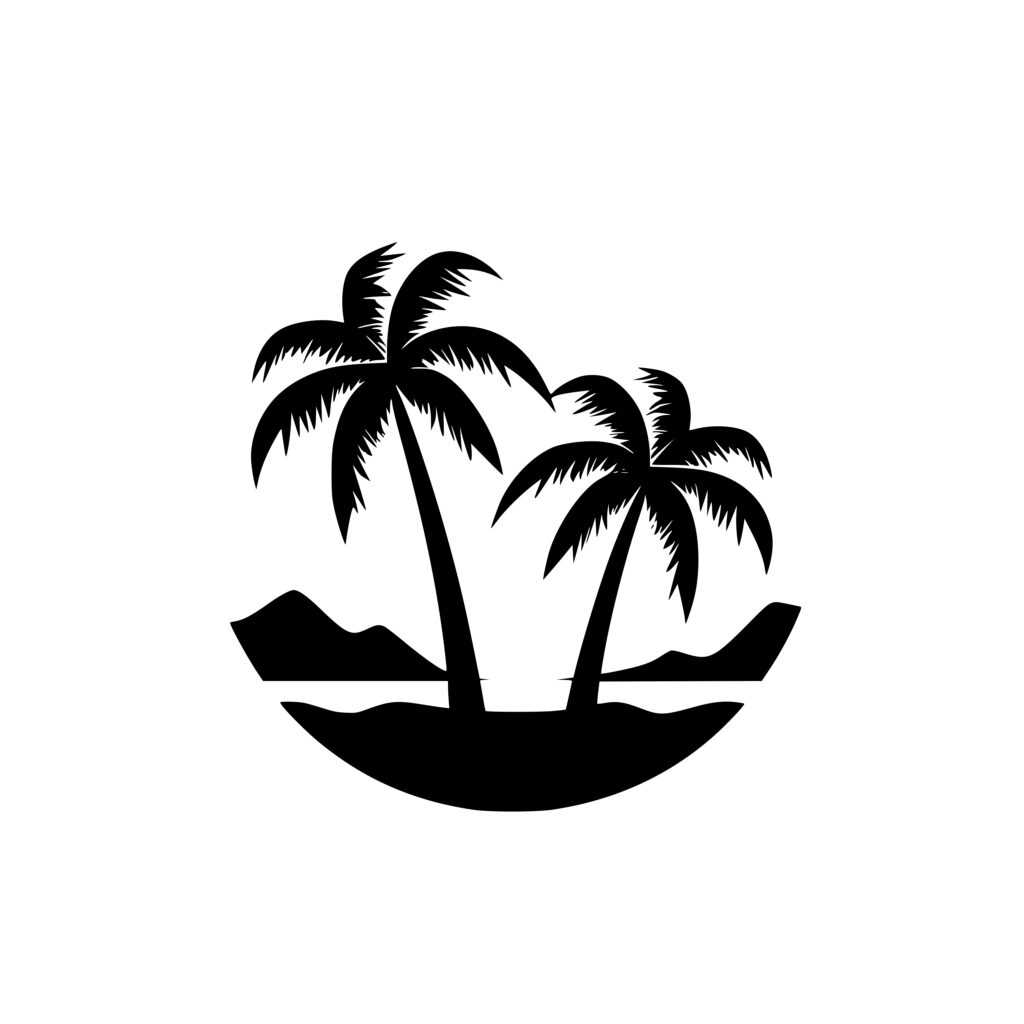 Beach Palm Trees SVG File Instant Download for Cricut, Silhouette