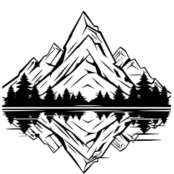 Mountain Mirror Lake SVG for Cricut, Silhouette, Laser Machines
