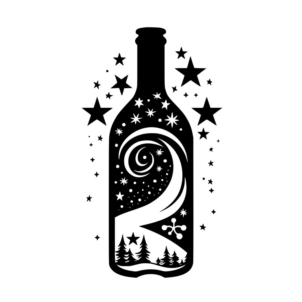 Christmas Wine Bottle SVG File for Cricut, Silhouette, Laser