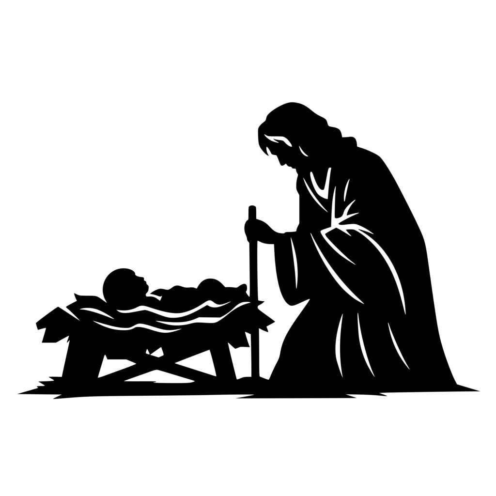Christmas Manger SVG File for Cricut, Silhouette, Laser Machines