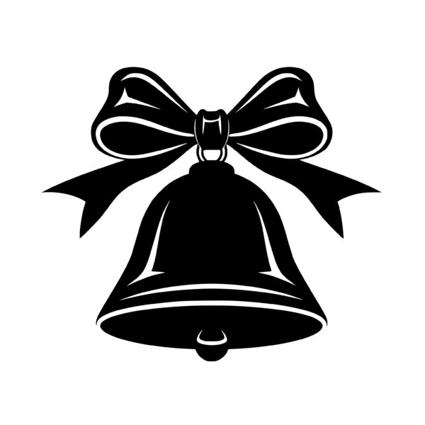 Bell with Bow SVG Image Perfect for Cricut, Silhouette, Laser Machines