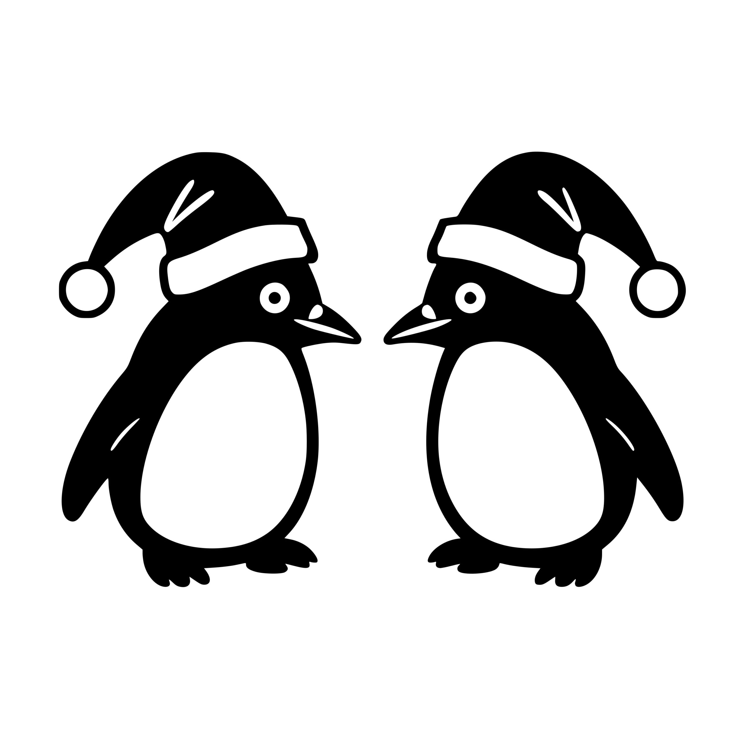 Christmas Penguins SVG File for Cricut, Silhouette, Laser Machines