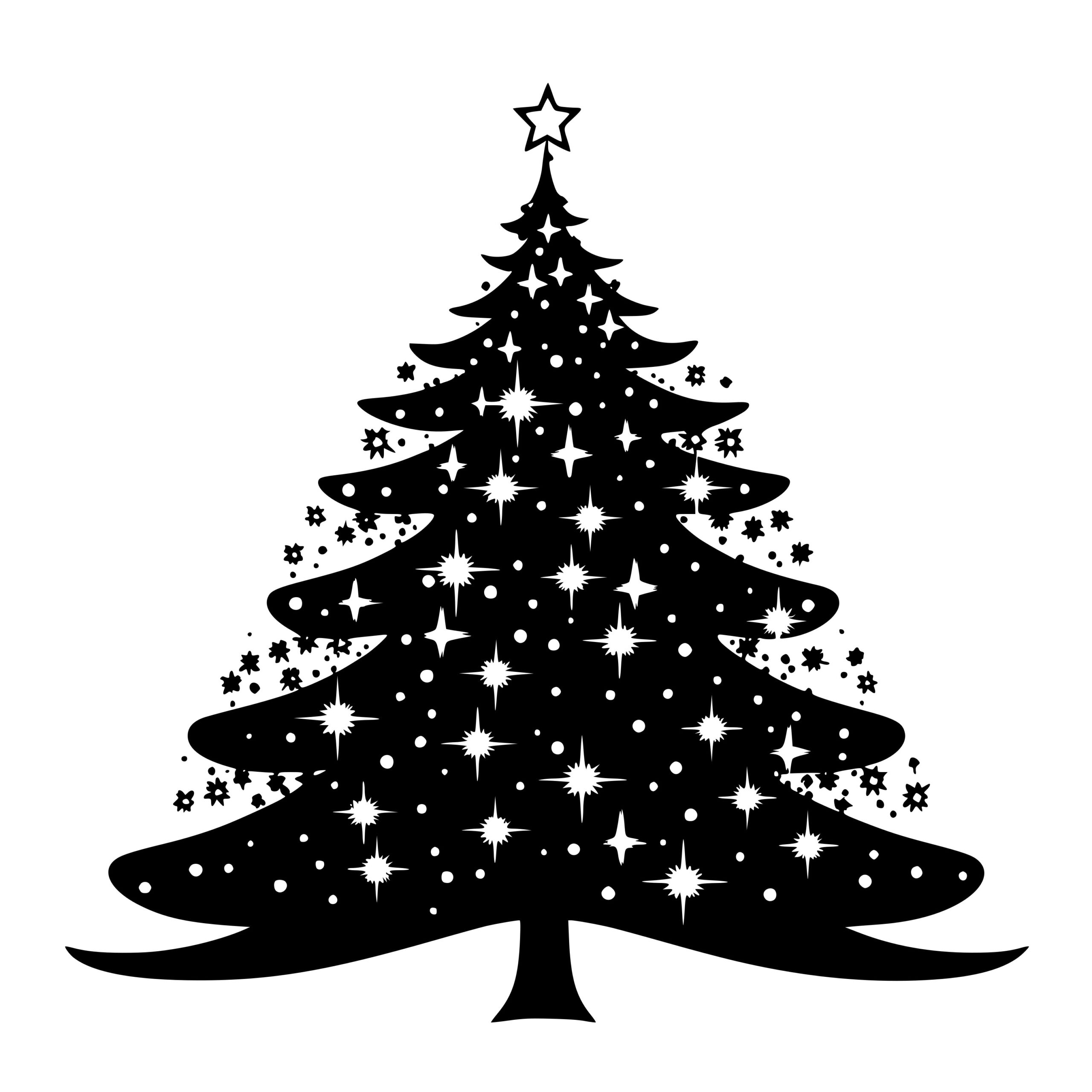 Instant Download Image Sparkling Christmas Tree SVG File for Cricut