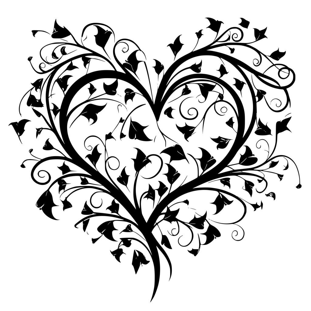 Floral Heart SVG File Instant Download for Cricut, Silhouette, Laser