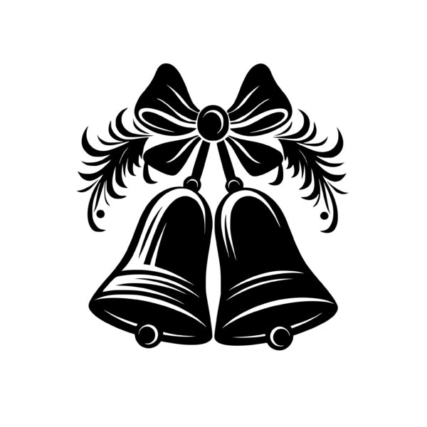 Bells with Bow SVG File Instant Download for Cricut, Silhouette, Laser