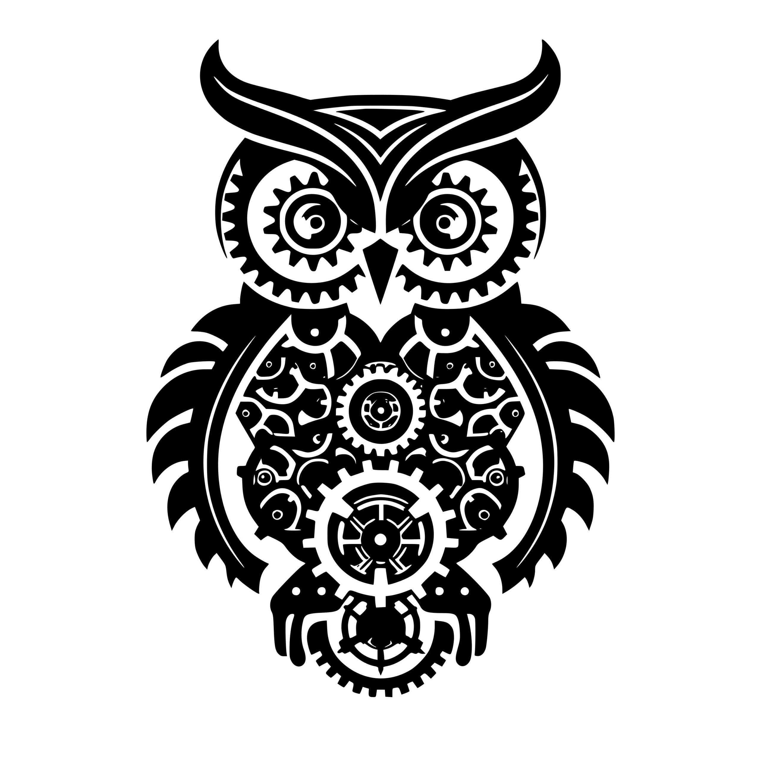 Mechanical Owl SVG File Instant Download for Cricut, Silhouette, Laser