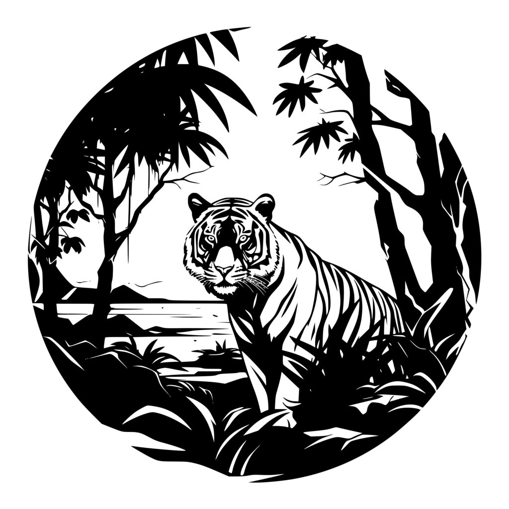 Jungle Tiger SVG Image for Cricut, Silhouette, Laser Machines