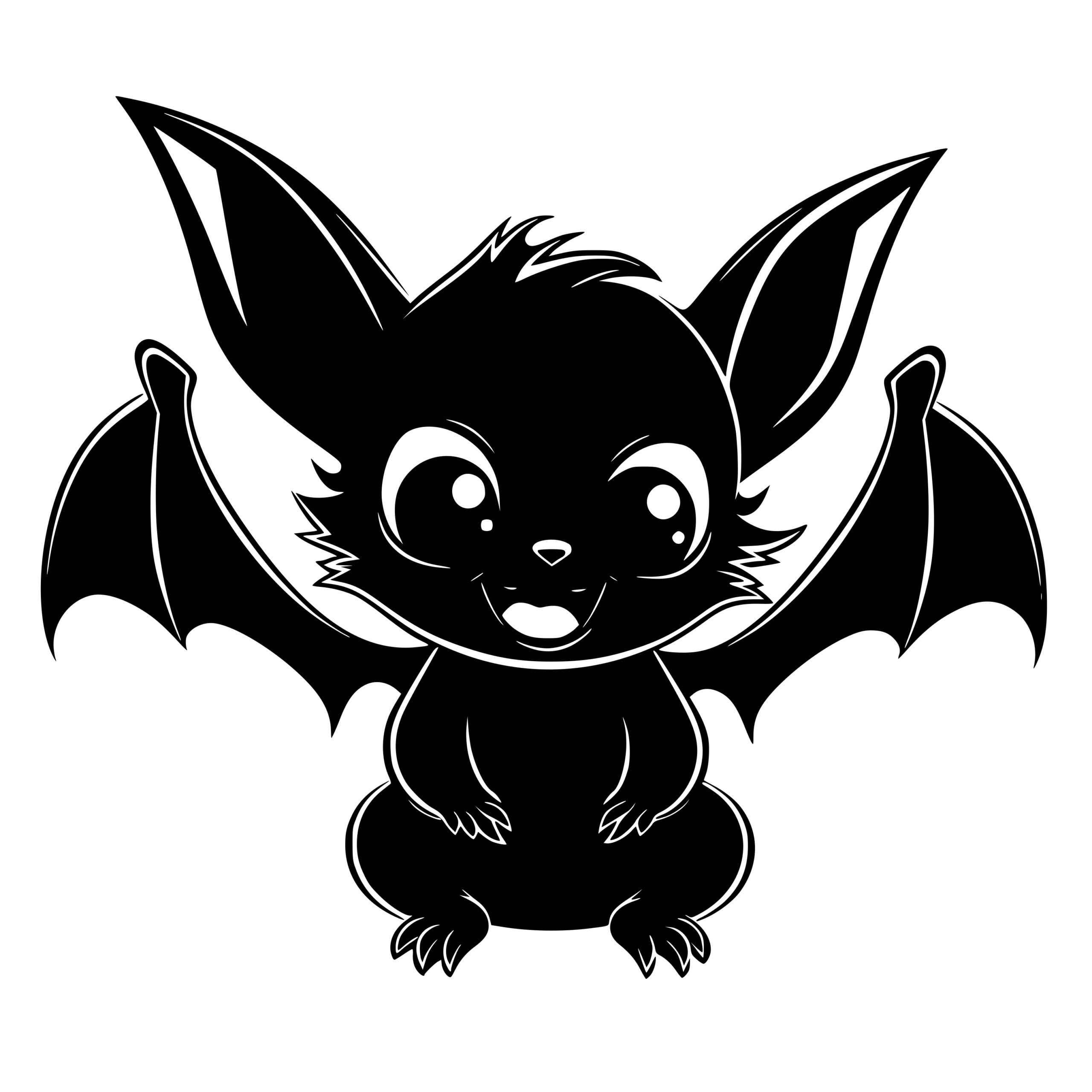 Happy Cute Bat SVG File for Cricut, Silhouette, Laser Machines