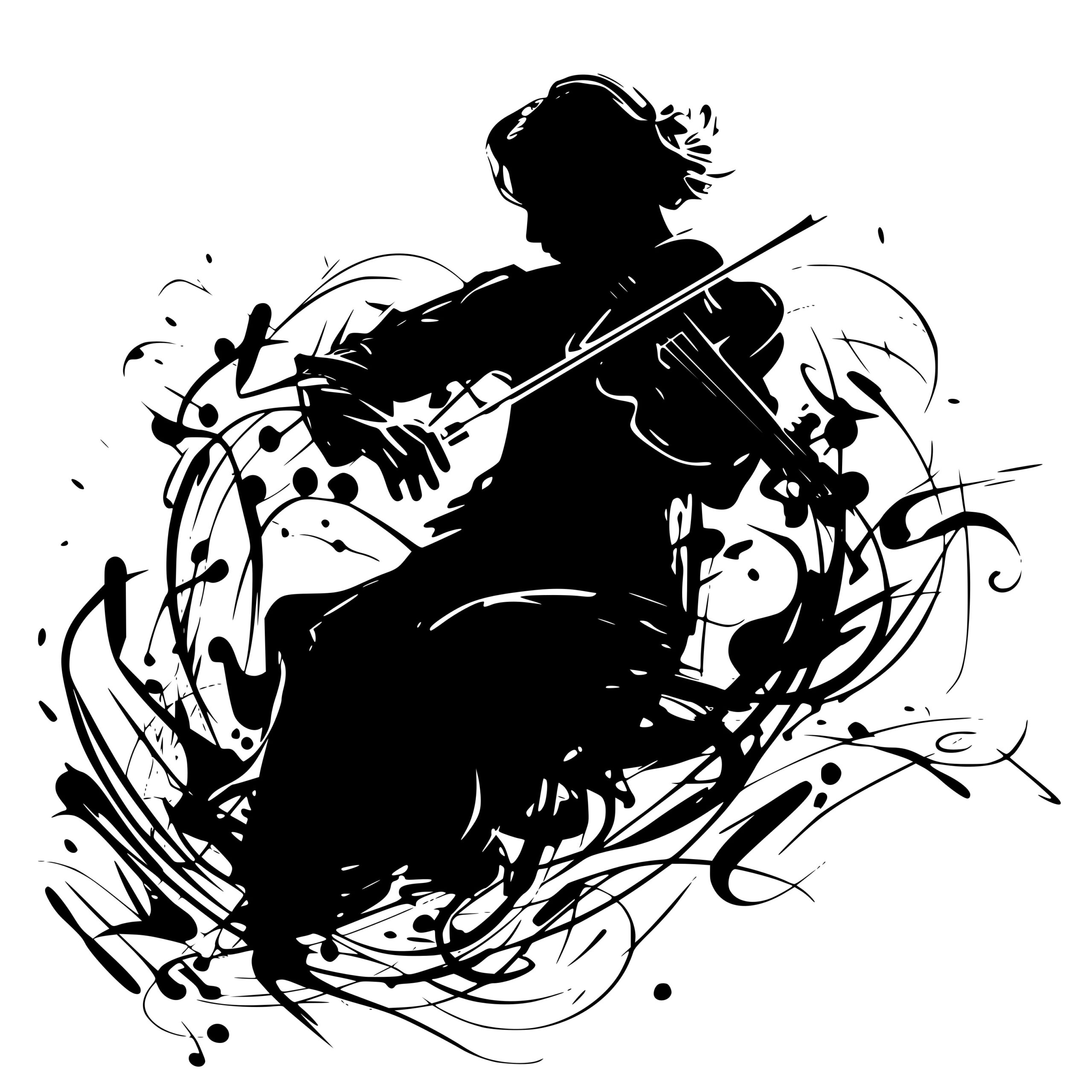 Violin Virtuoso SVG, PNG, DXF Files for Cricut, Silhouette, Laser Machines