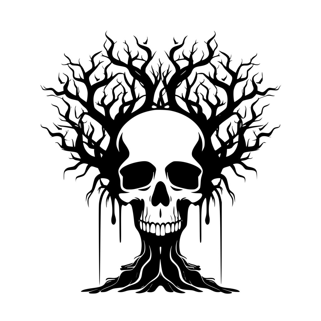 Skull Tree Trunk SVG/PNG/DXF File for Cricut, Silhouette, Laser Machines