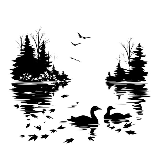 Lake Ducks Instant Download Image for Cricut, Silhouette, Laser Machines