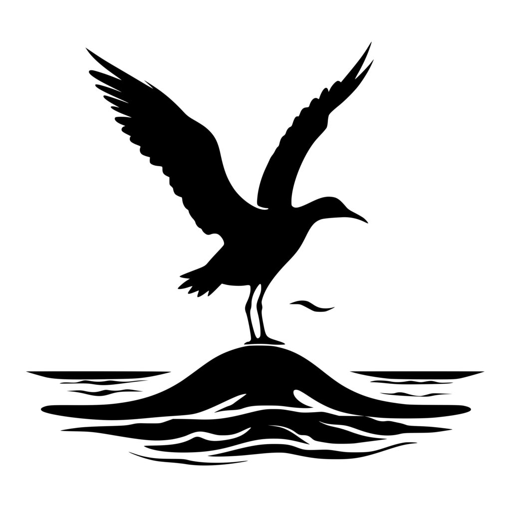 Island Seagull SVG Image for Cricut, Silhouette, and Laser Machines