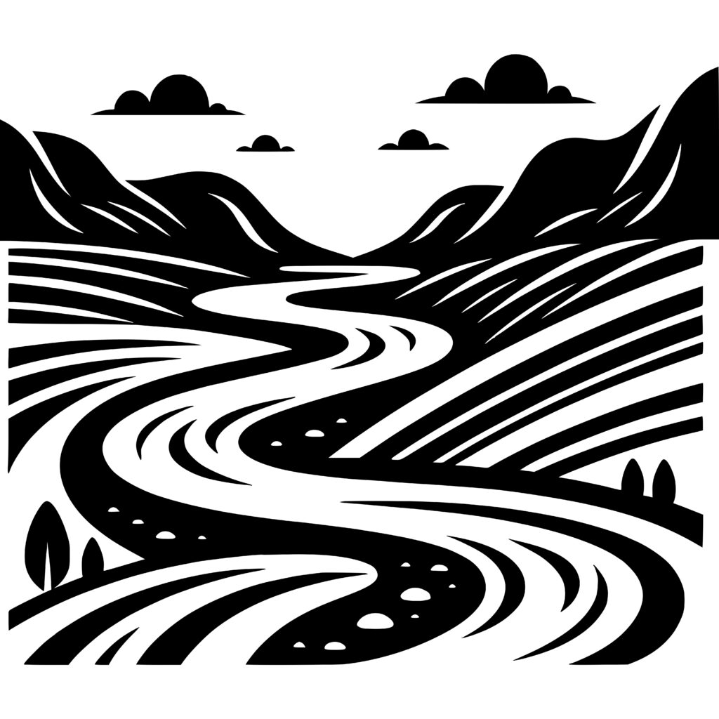 Meandering River SVG Image File for Cricut, Silhouette, Laser