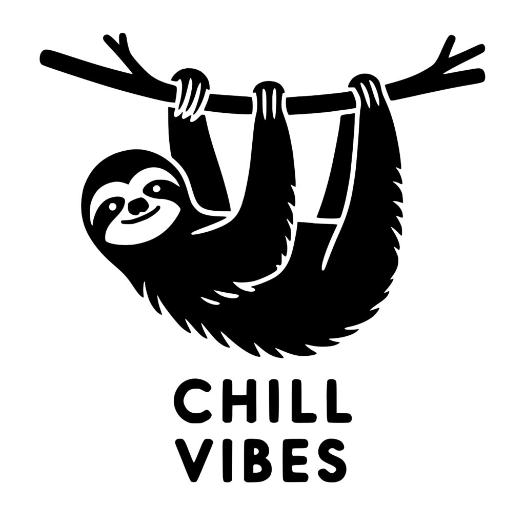 Sloth Chill Zone SVG File Perfect for Cricut, Silhouette, and Laser