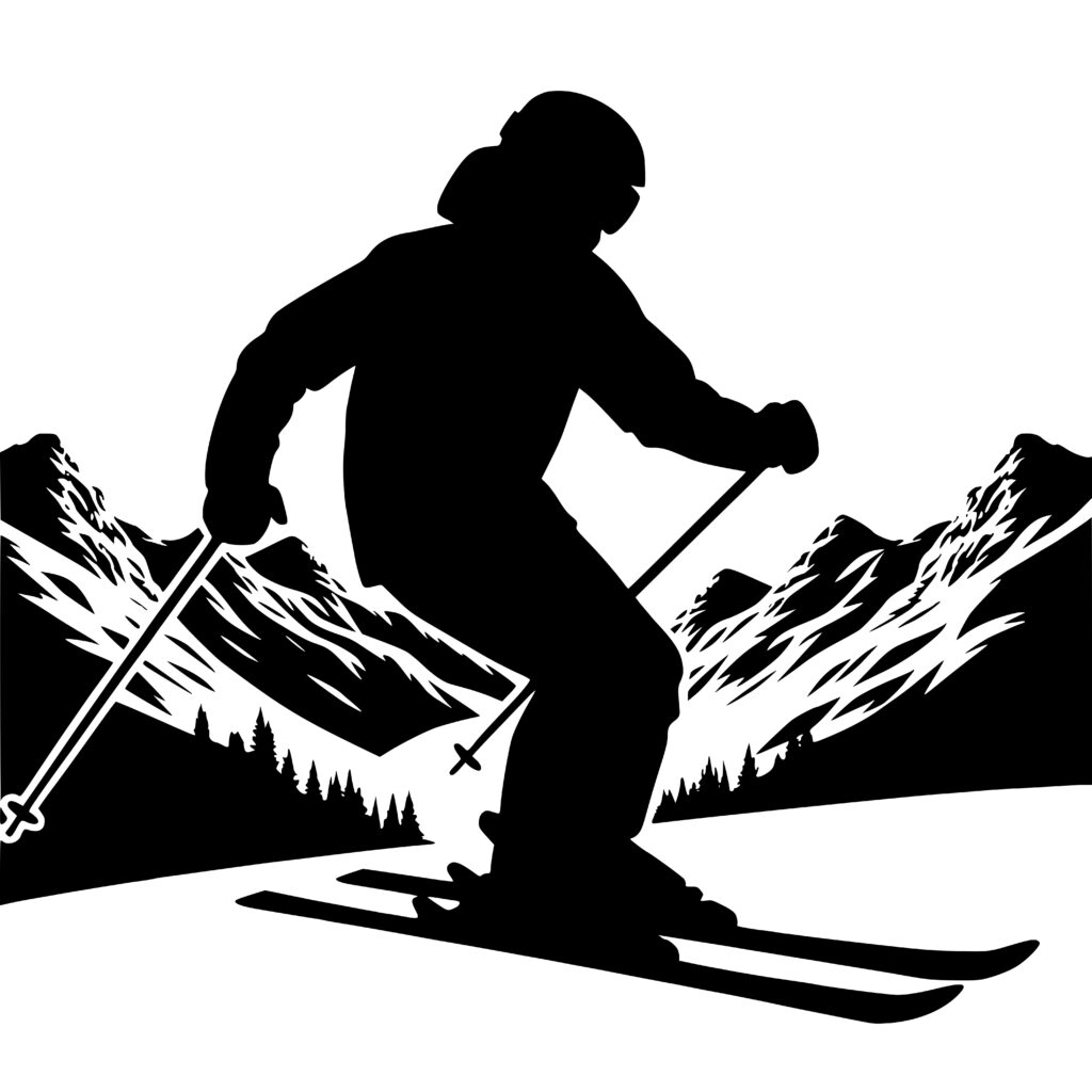 Downhill Ski Adventure SVG File for Cricut, Silhouette, Laser