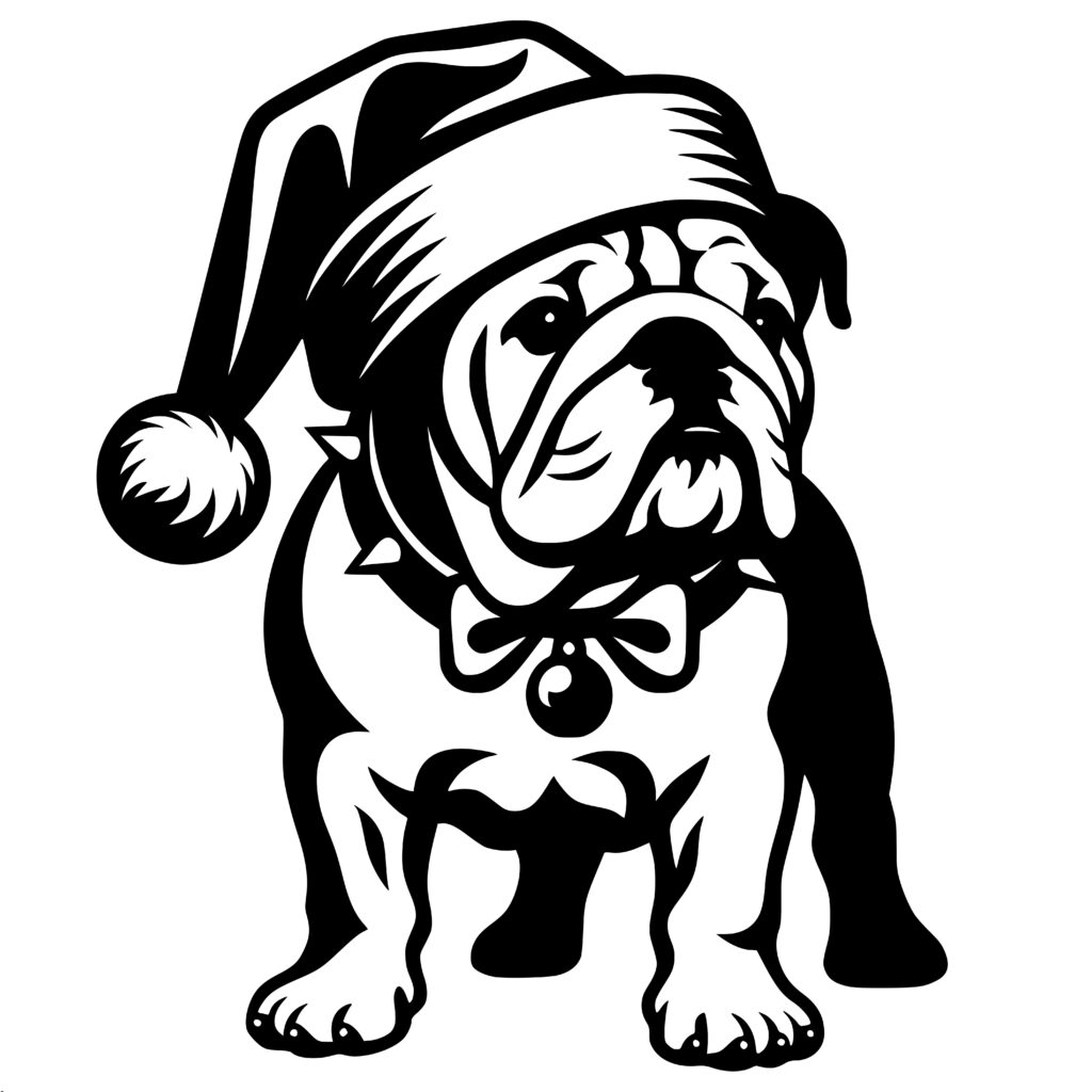 Bulldog Santa Paws SVG File for Cricut, Silhouette, Laser Machines