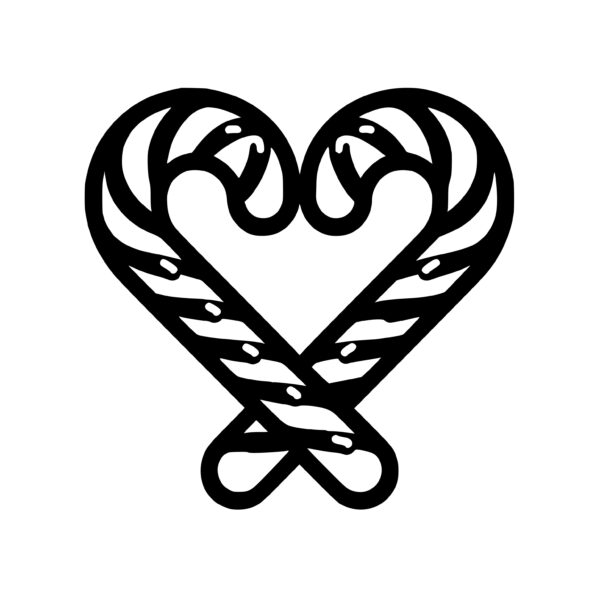 Candy Cane Heart SVG Image for Cricut, Silhouette, Laser Machines