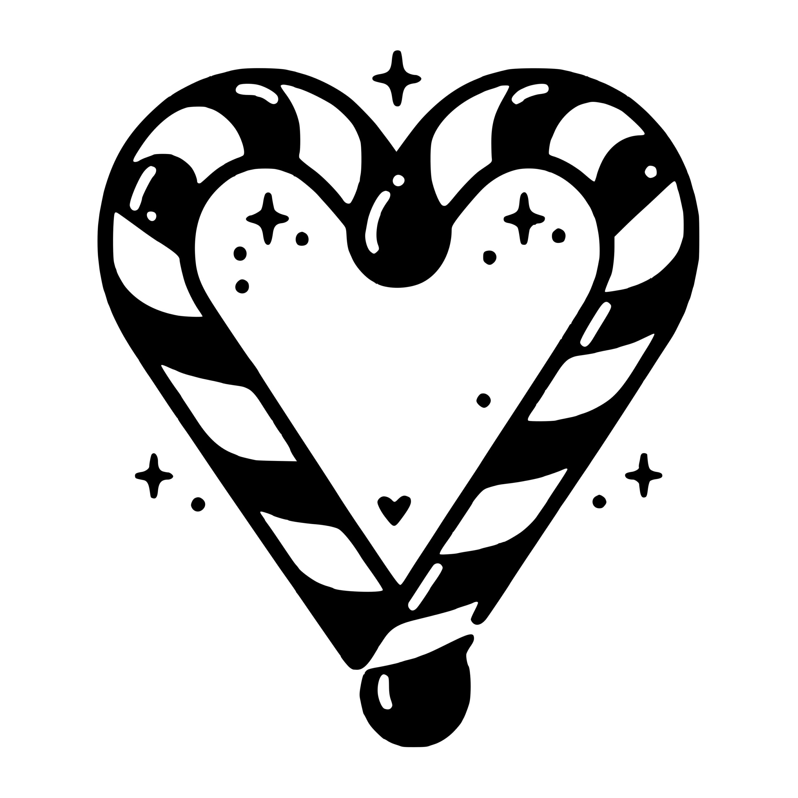 Instant Download Heart Candy Cane SVG, PNG, DXF for Cricut, Silhouette