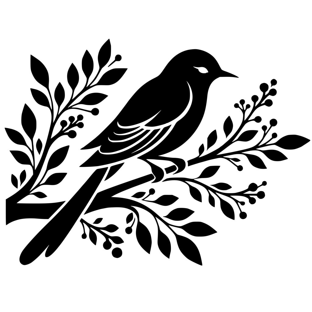 Elegant Bird Perch SVG Image for Cricut, Silhouette, Laser Machines