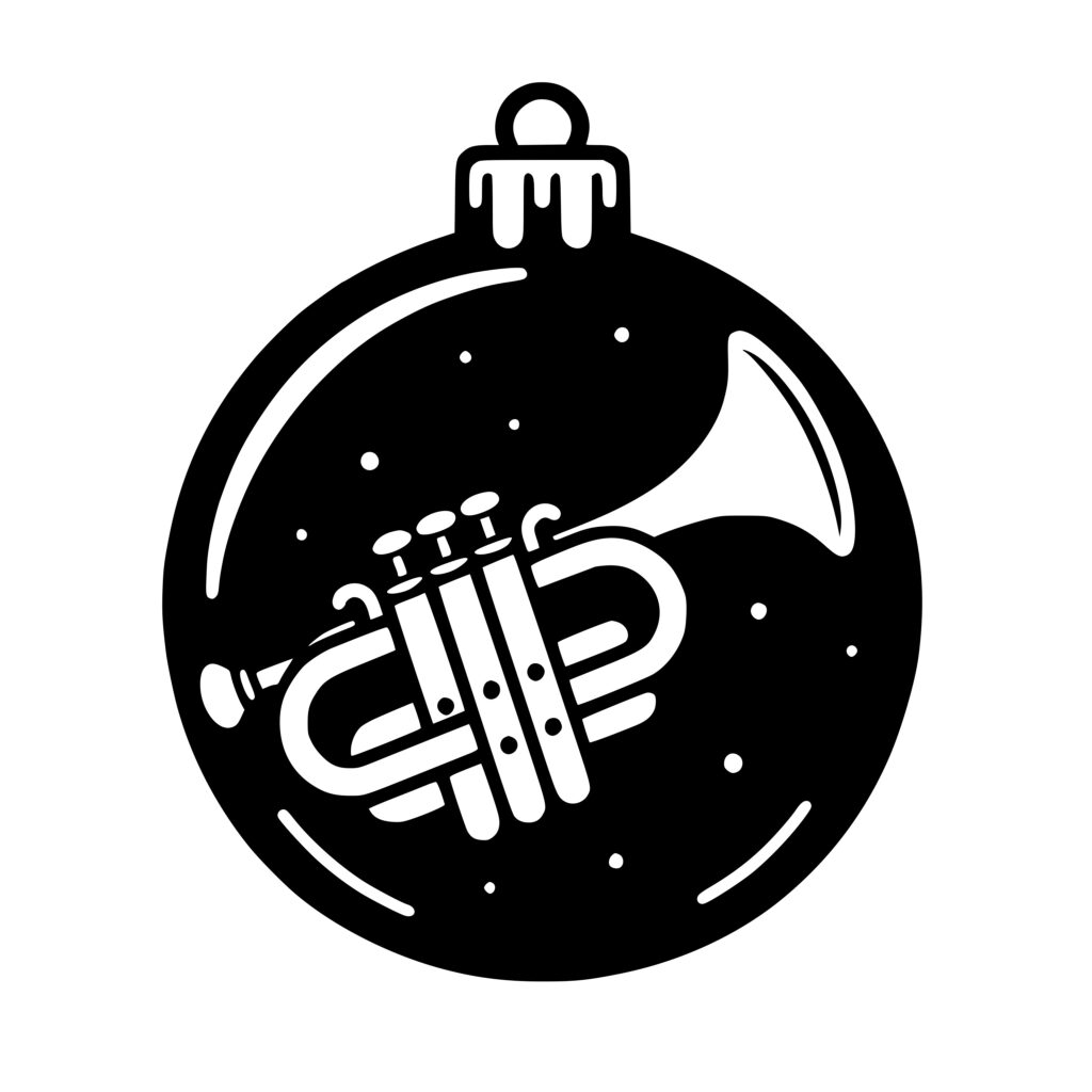Trumpet Christmas Ornament SVG File for Cricut, Silhouette, Laser Machines