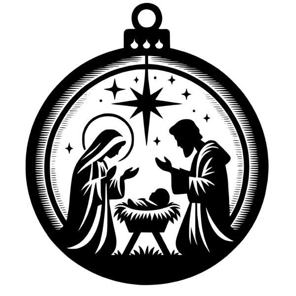 Christmas Nativity Ornament SVG File for Cricut and Silhouette Christmas Nativity Ornament SVG File for Cricut and Silhouette
