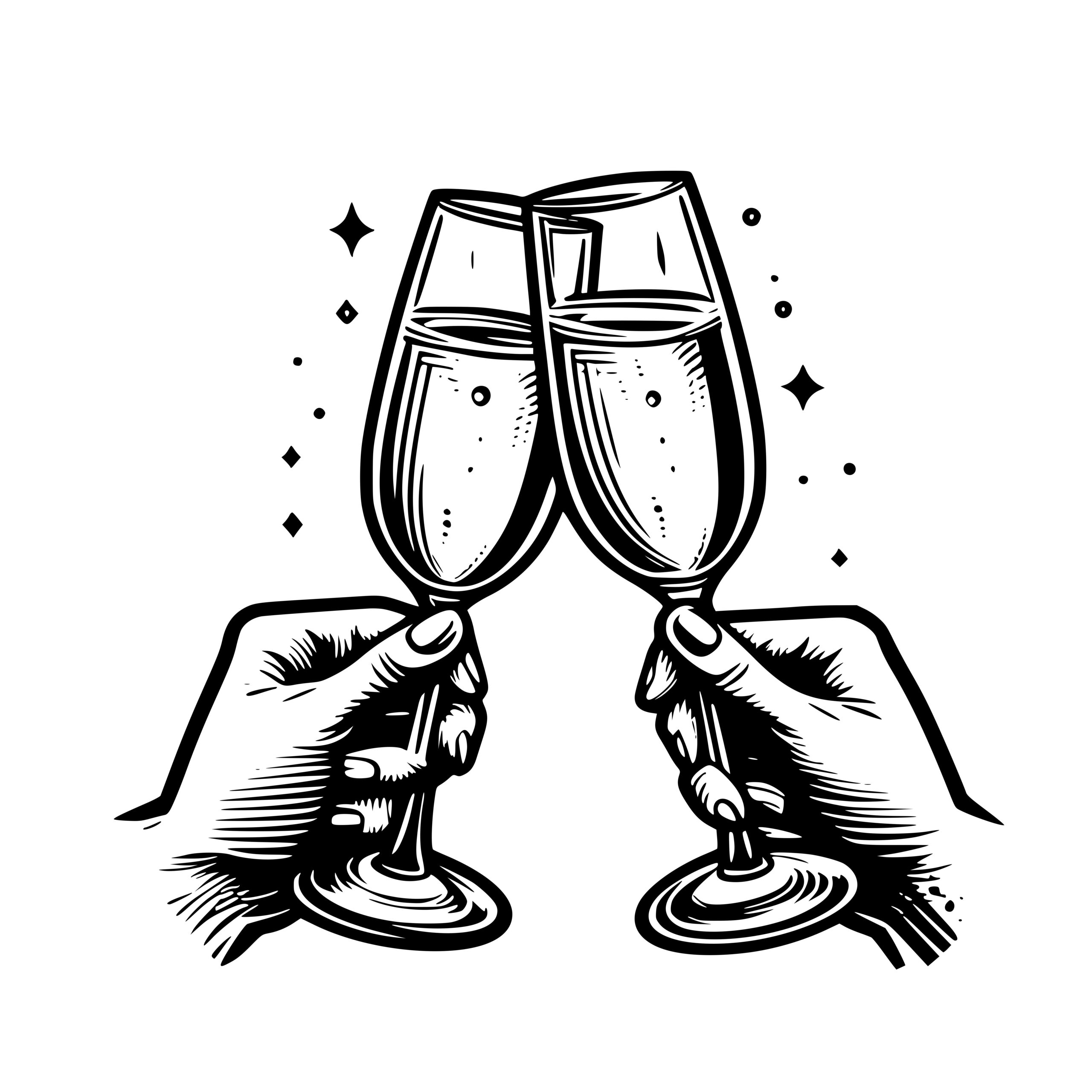Champagne Toast SVG File for Cricut, Silhouette, Laser Machines