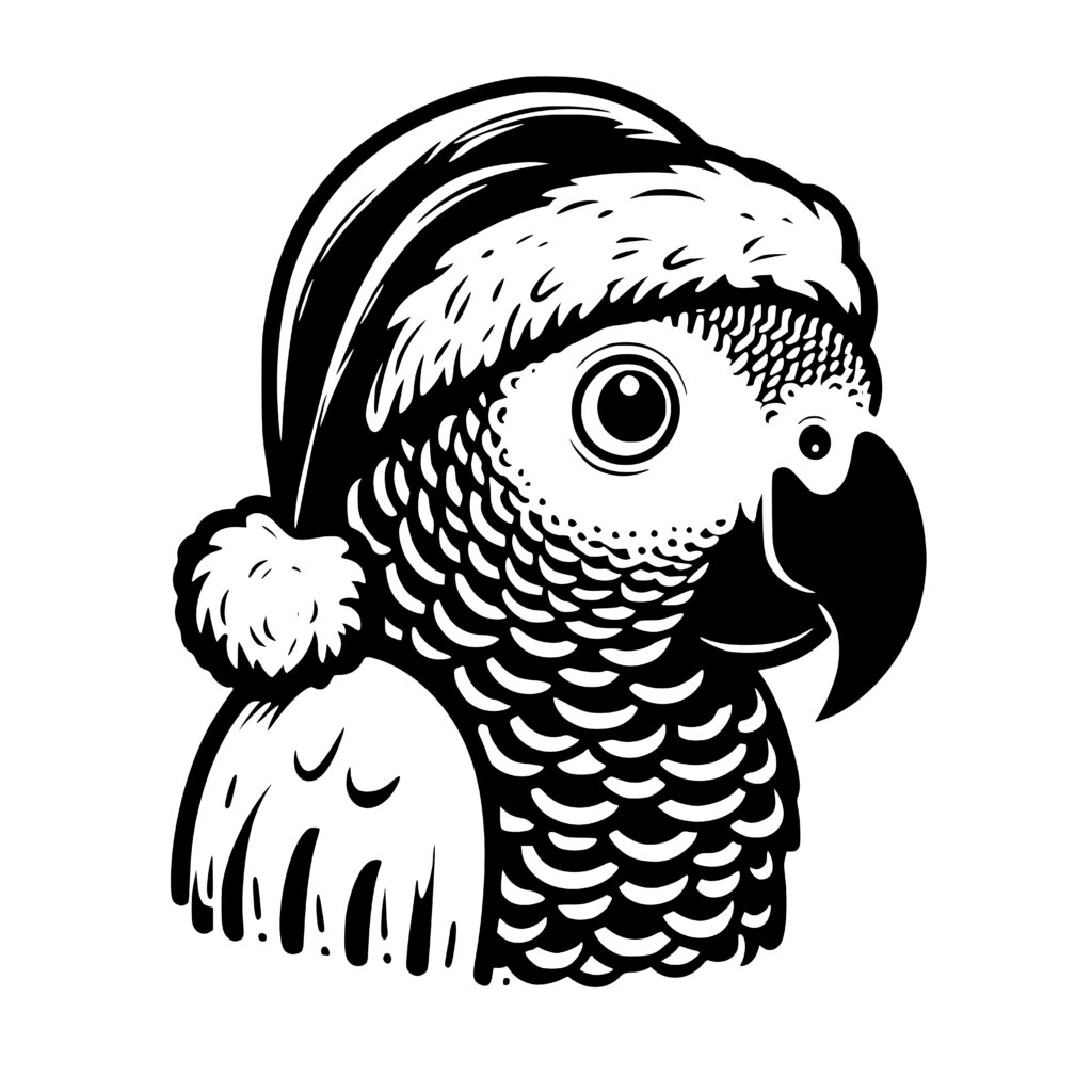 Christmas Parrot SVG Instant Download for Cricut, Silhouette, Laser