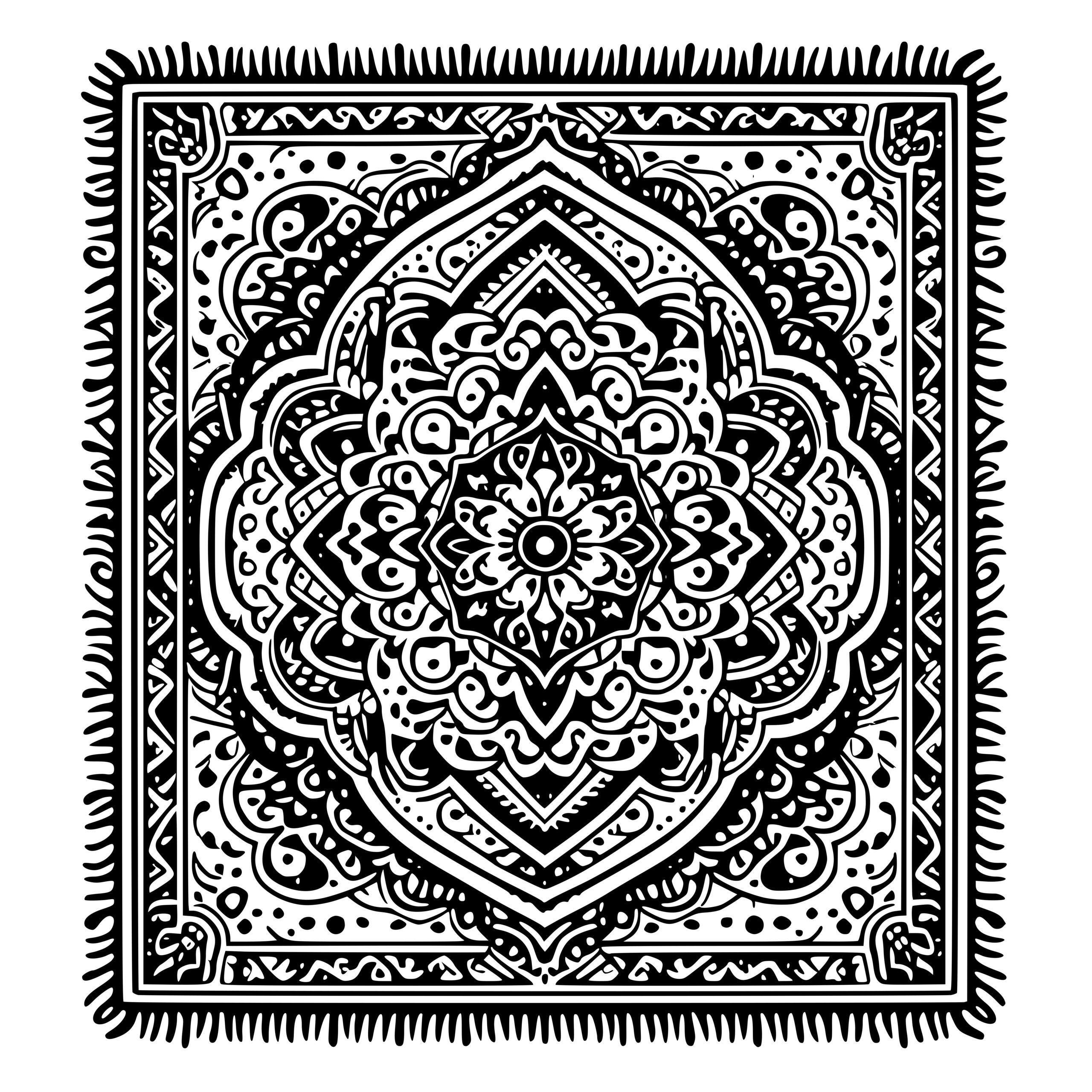 Mandala Rug Design SVG for Cricut, Silhouette, Laser Machines