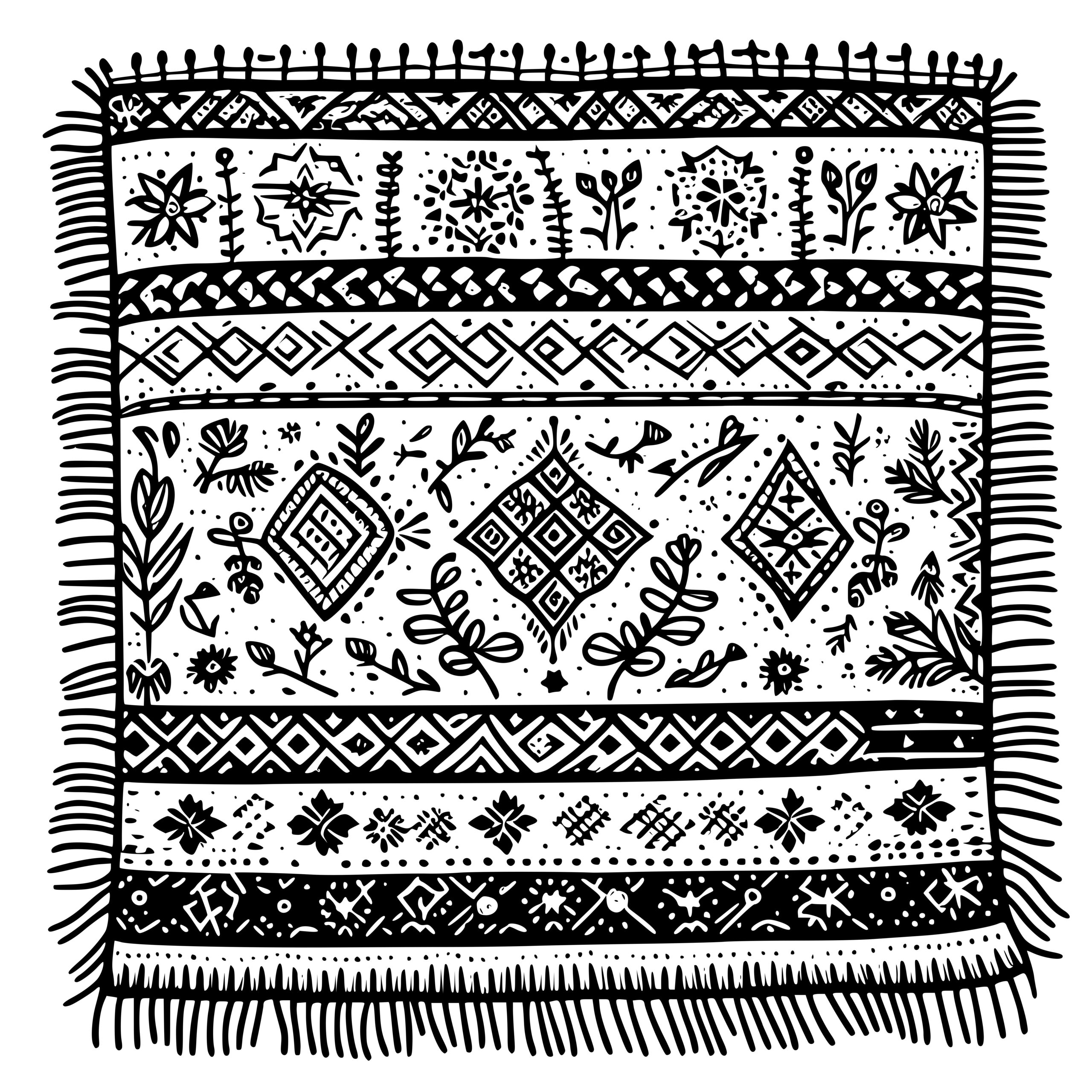 Patterned Rug Graphic for Cricut, Silhouette & Laser Machines