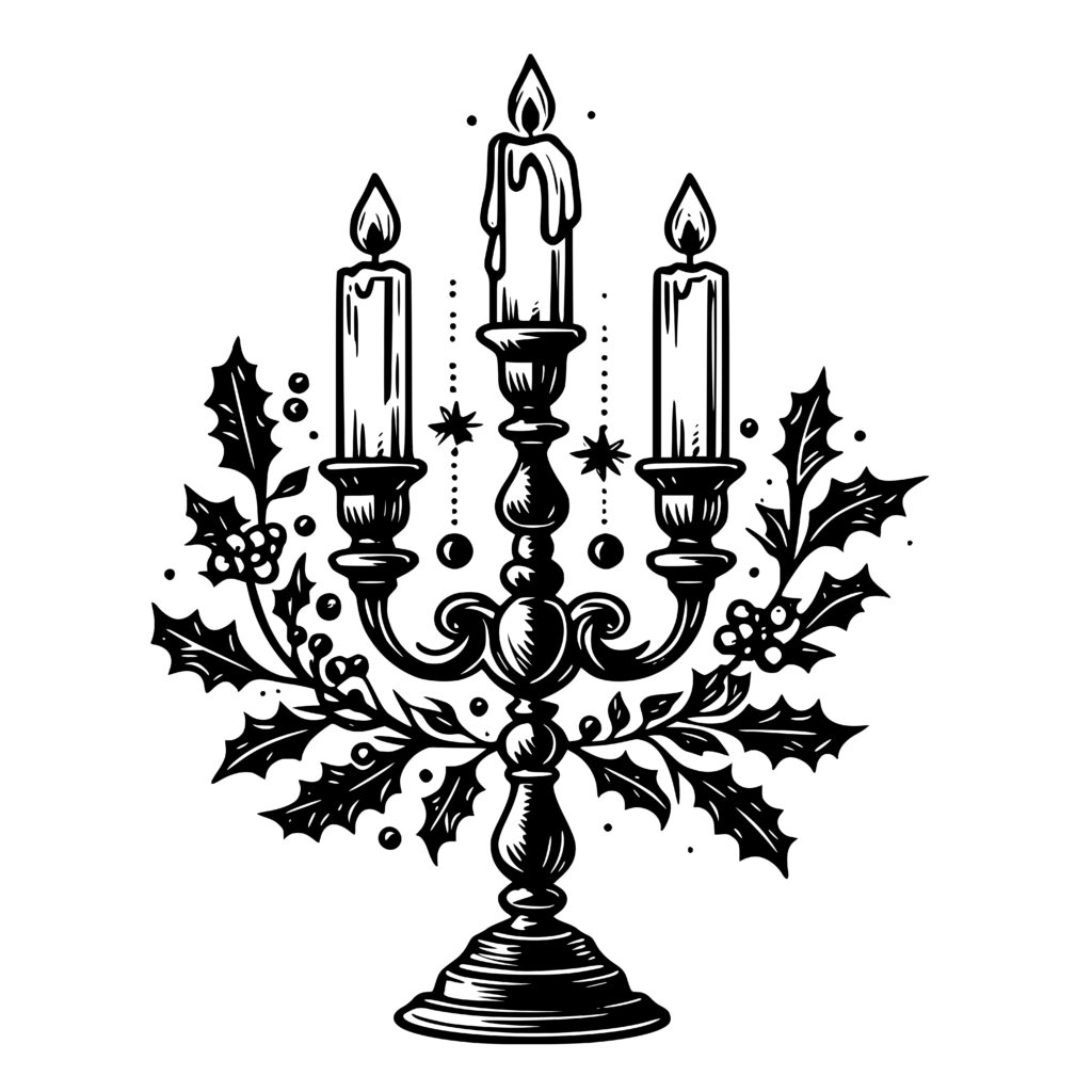 Festive Candle Holder SVG PNG DXF for Cricut and Laser Machines