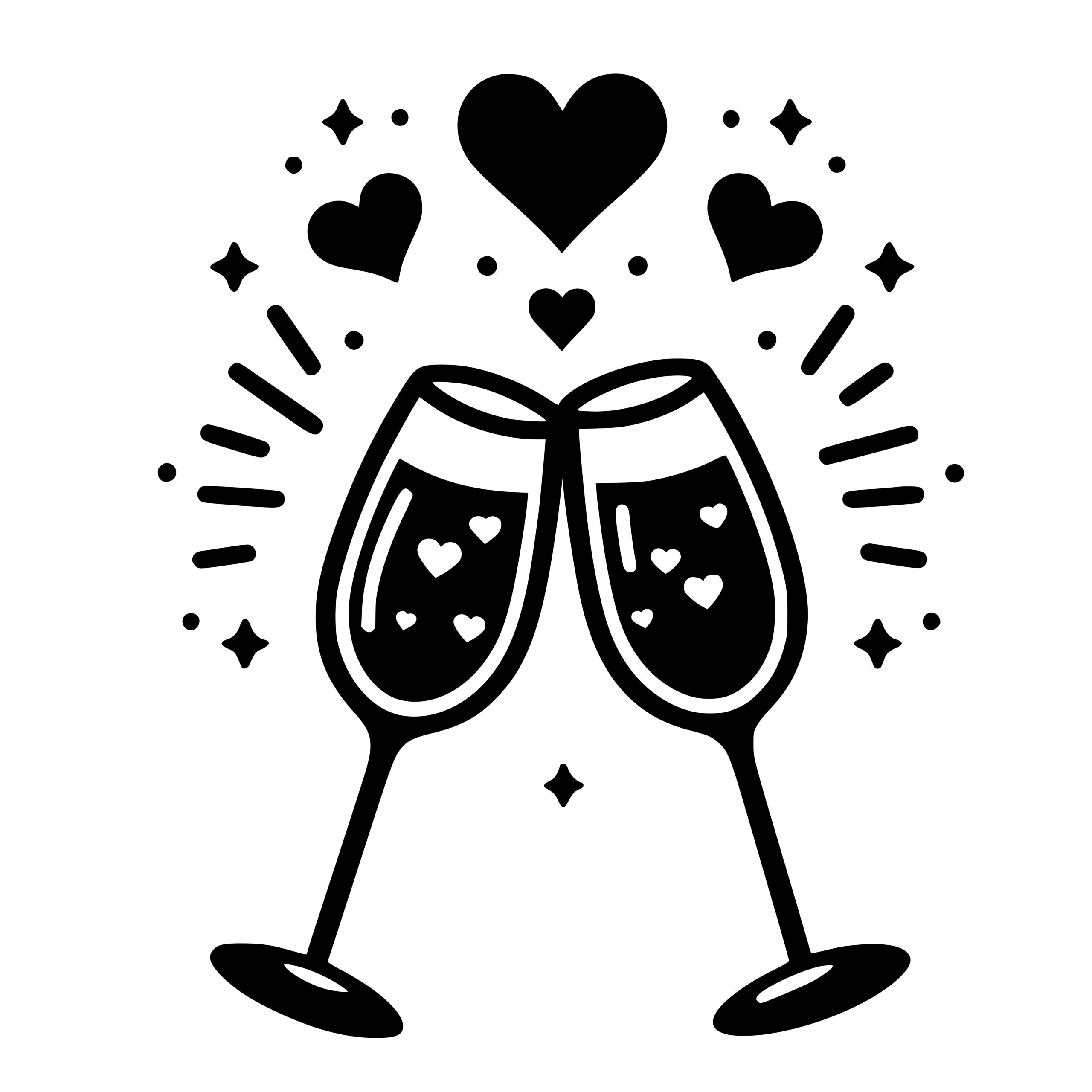 Champagne Love Toast Design SVG, PNG, DXF for Cricut &