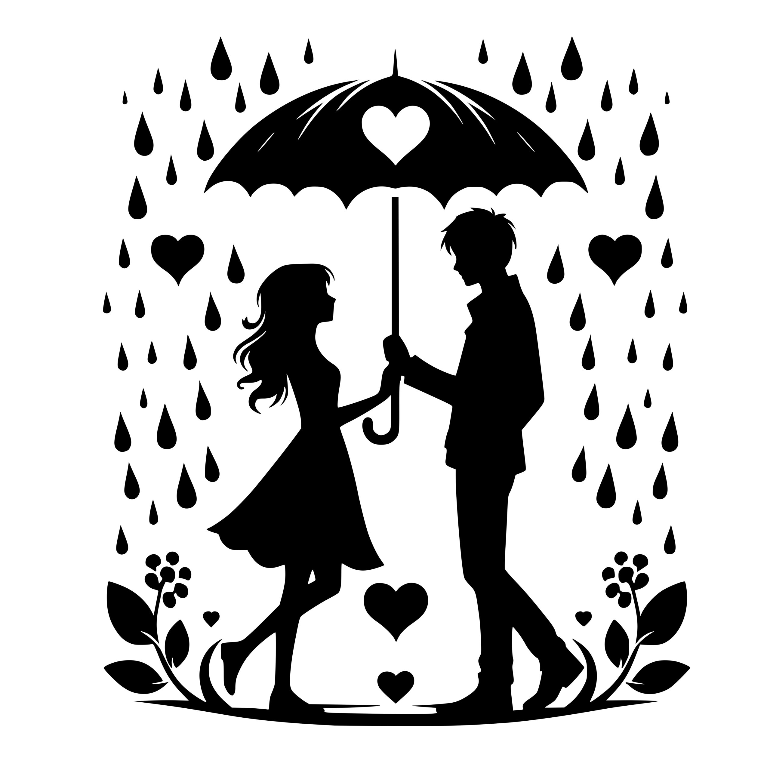 Love Umbrella SVG Design Cricut, Silhouette, Laser Ready