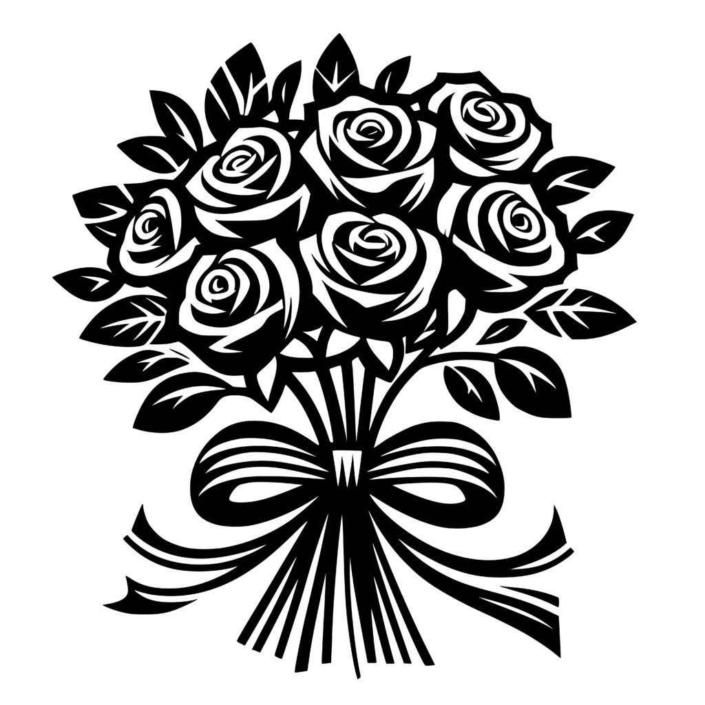 Roses with Ribbon SVG Design for Cricut, Silhouette, Laser Machines