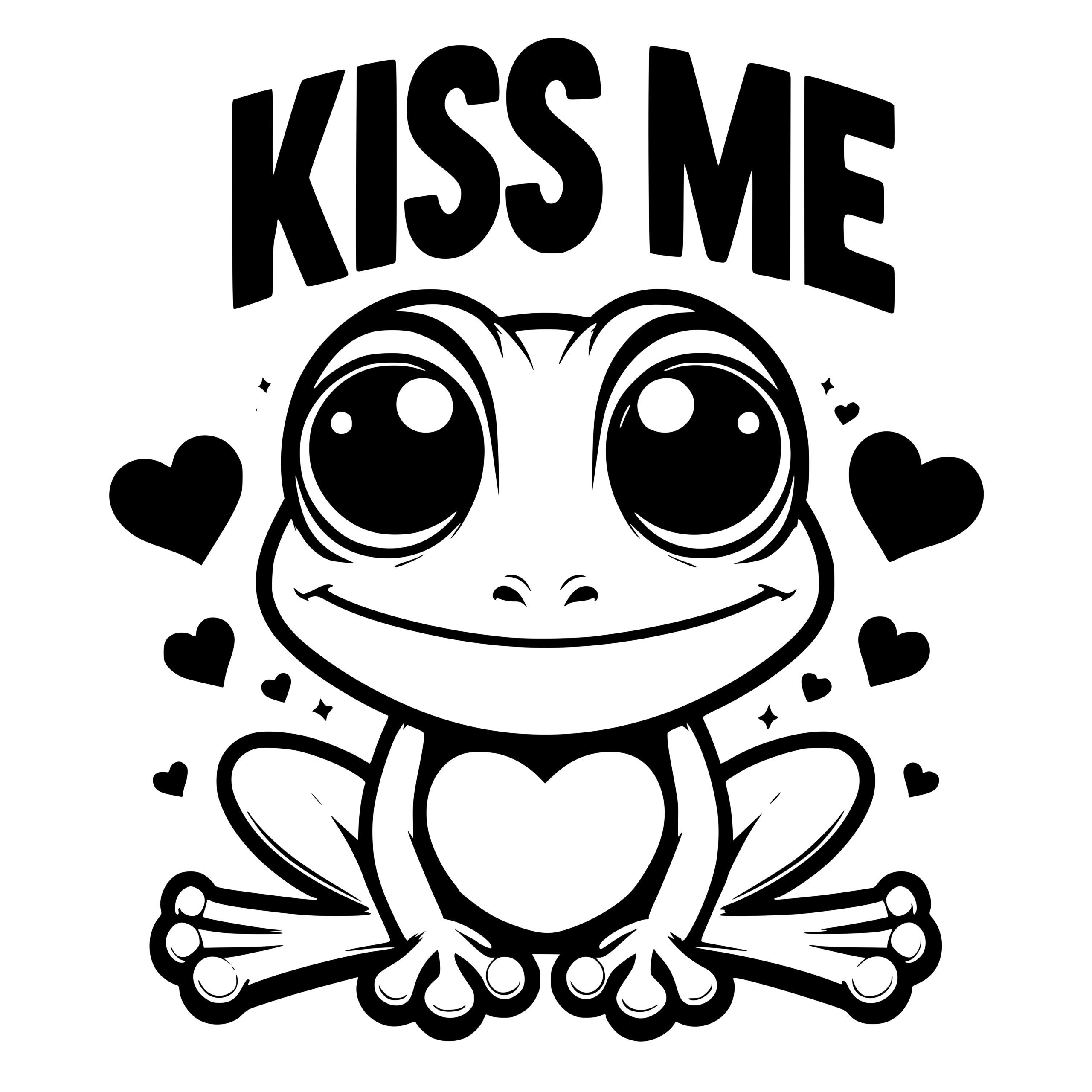 Kiss Me Frog Design SVG, PNG, DXF for Cricut & More