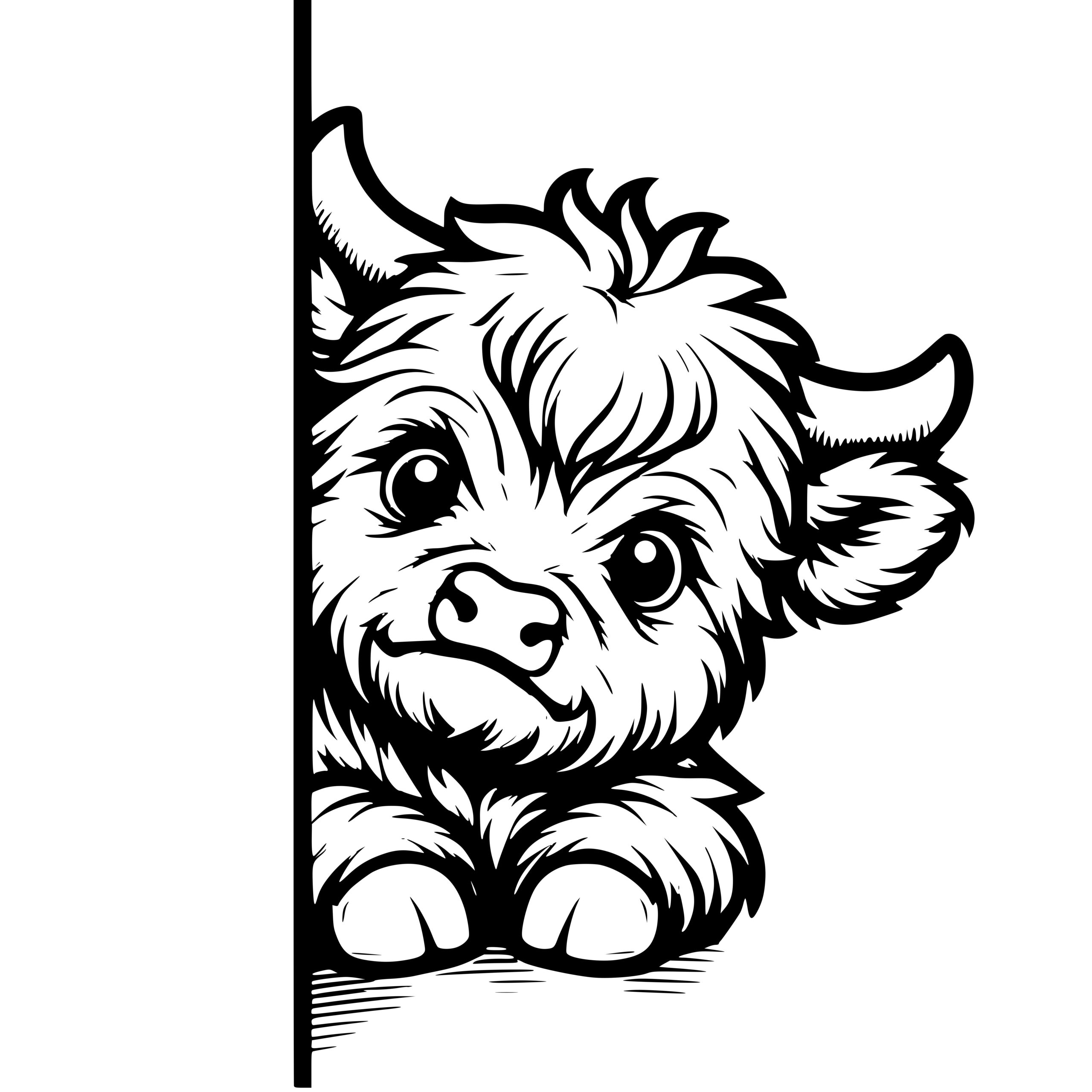 Curious Cow Peeking Design SVG, PNG, DXF for Cricut